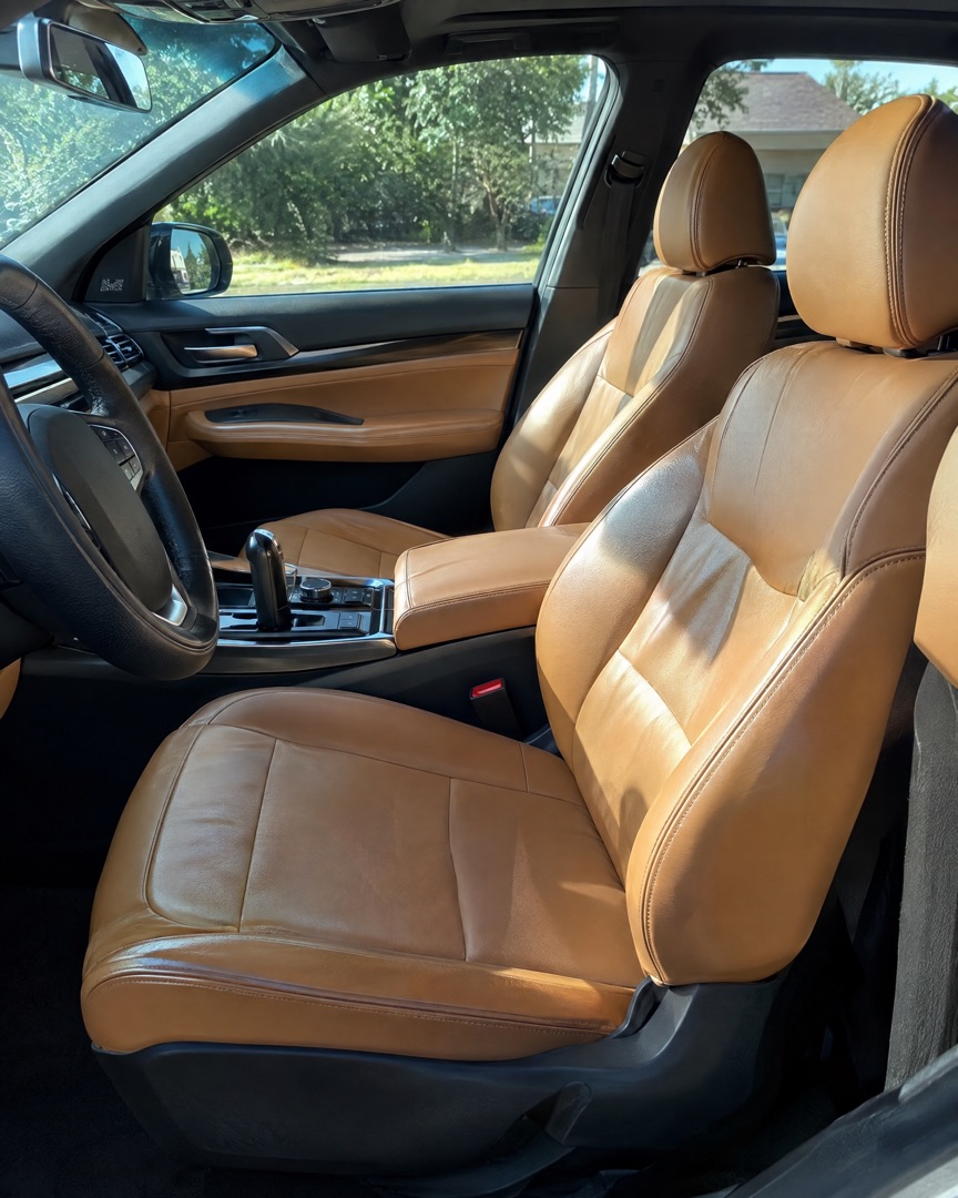Freshly cleaned tan leather interior