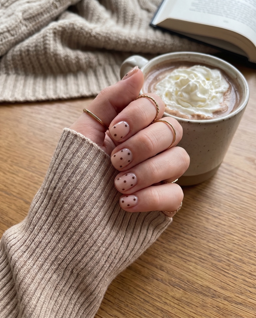 Cocoa polka dots with hot chocolate