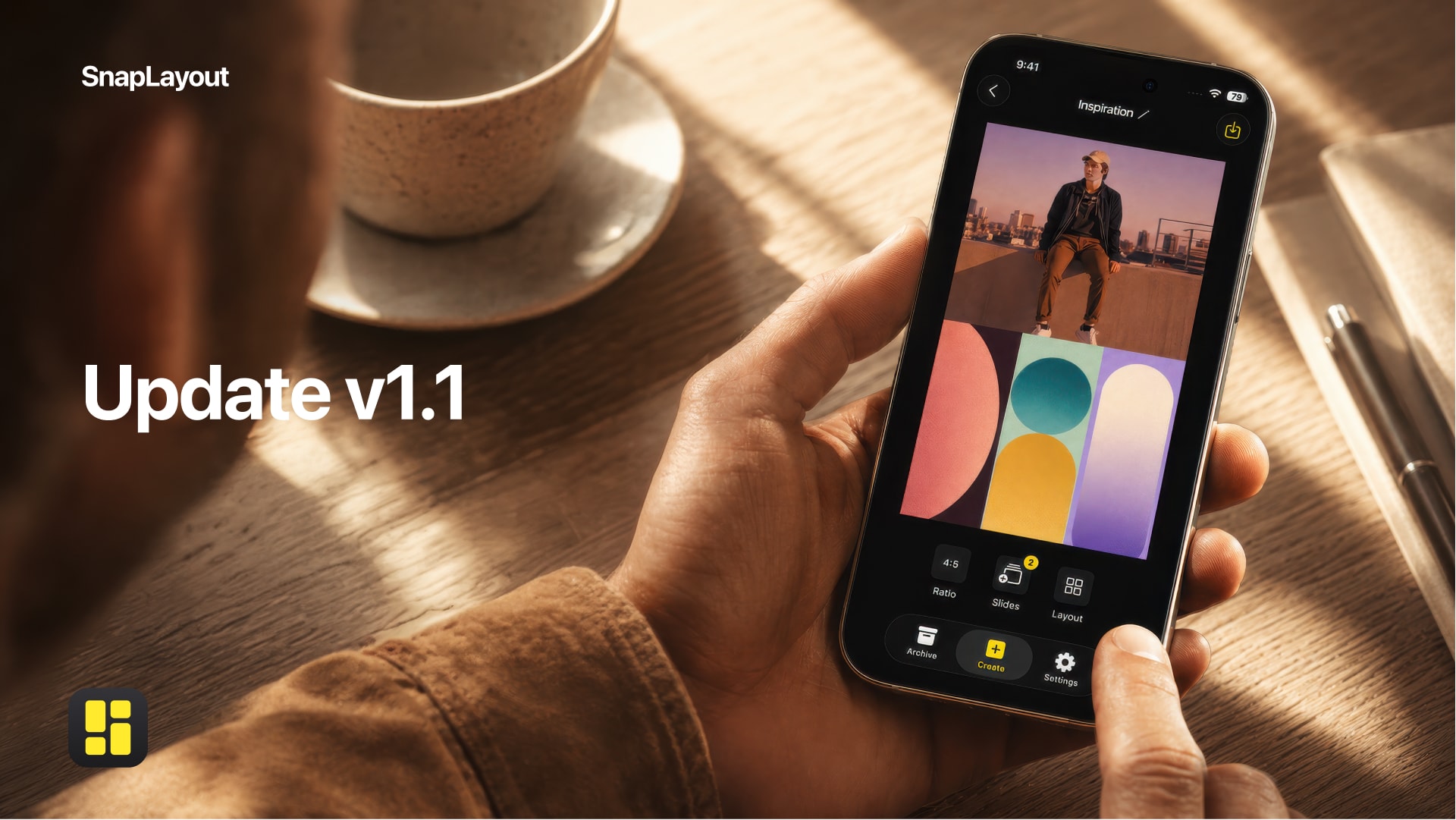 SnapLayout v1.1 update — 6 new photo layouts and faster export flow